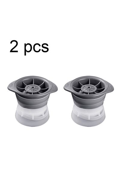 Choice Gray 2 2pcs Bar Whiskey Round Ice Cube Maker Silicone Large Ball Shape Spherical Ice Cube Mould Mach
