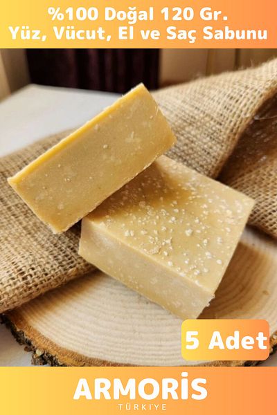 Armoris New Fragrant Hand Face Hair Body Skin Care 100% Natural Herbal Snail Soap 120g - 5 Pcs