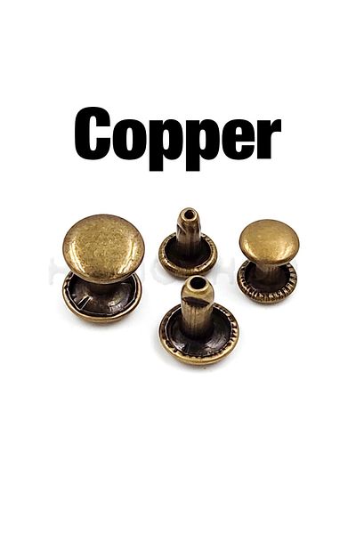 Choice 6 X 6mm Copper 100sets 6-8mm Metal Double Cap Round Rivets Studs Collision Nail Spike Rock Leather C