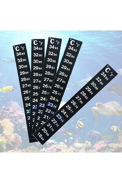 Choice 5pcs 5pcs/10pcs Aquarium Fish Tank Strip Stick-on Discolor Thermometer Sticker Adhesive Sticky Dual