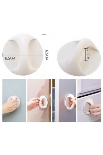 RAMDET 2 Adet Yapışkanlı Sürgü Çok Fonksiyonel Kulp Mobilya Çekmece Kulpu Klozet Kaldırma Aparatı Çekmece D