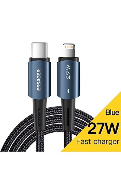 Choice Blue 1m Essager Type C Cable For Iphone 11 12 13 Pro Max Xs 20w Fast Charging Cable Type C To Lighti