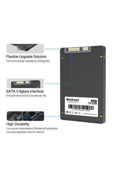 Choice محرك أقراص الحالة الصلبة الداخلي Bestoss Hdd 2.5 SATA3 SSD 120 جيجابايت 240 جيجابايت 480 جيجابايت 128 جيجابايت 256 جيجابايت 1 تيرابايت 2 تيرابايت 4 تيرابايت...