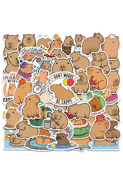 Choice 50pcs 10/50pcs Plump Capybara Cartoon Cute Brown Animals Stickers Scrapbook Laptop Phone Luggage Dia