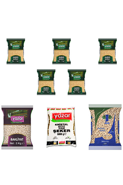 YAZAR 5kg Fasulye 5kg Toz Şeker 5kg Nohut 5pak Aşurelik Buğday F