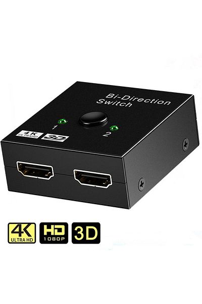 Choice Black Bi Direction Switch Hdmi-compatible 2.0 4k Hdmi-compatible Splitter 1x2 2x1 Dual 2 Ports Adapt