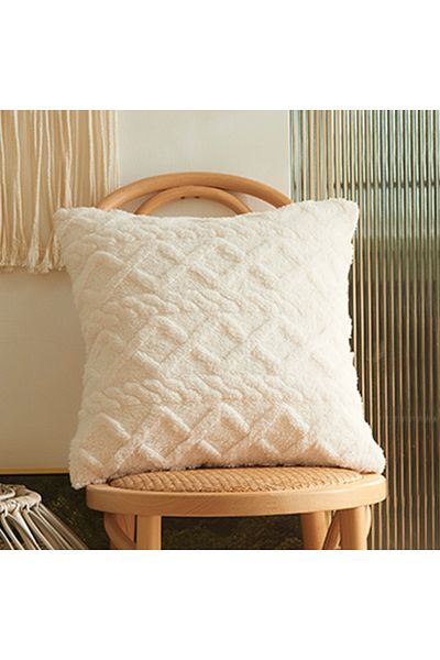 Choice 450mm*450mm Milky White Twist Knittingplush Pillow Case Vintage Knitted Cushion Cover Simple Cushion