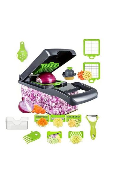 Choice 16 In 1 Grey 14/16 In 1 Multifunctional Vegetable Chopper Onion Chopper Handle Food Grate Food Chopp
