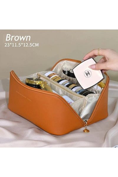 Choice 1pc Brown 1/2pcs Cosmetics Storage Kit Large Capacity Travel Toiletry Bag Makeup Bag Ins Advanced Se