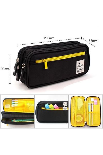 Choice A1 1 Pcs Black Large Capacity Pencil Case Stationery Cute Boy Girl Gift Storage Student School Offic