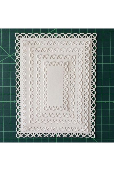 Choice 5pcs Laced Rectangle Frame Set Metal Cutting Dies For Scrapbooking Diy Photo Album Card Making De...