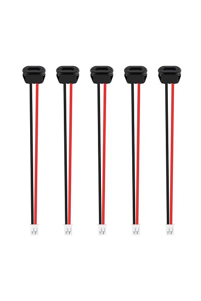 Choice Black 5pcs 5pcs Type-c Female Chassis Waterproof 2p Wire Type Usb C Pigtail Cable Extension Power Ca