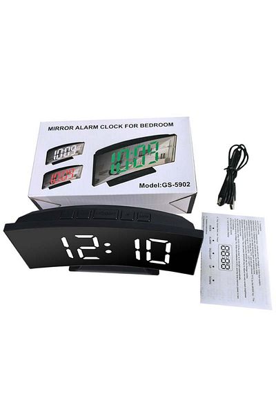 Choice White Electronic Alarm Clock Noiseless Design Digital Led Large Display Mirror Electronic Clock Digi