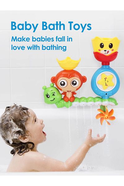 Choice Monkey Little Monkey Turning Rotating Water Wheel Baby Bath Toys Baby Water Spray Children Playing W