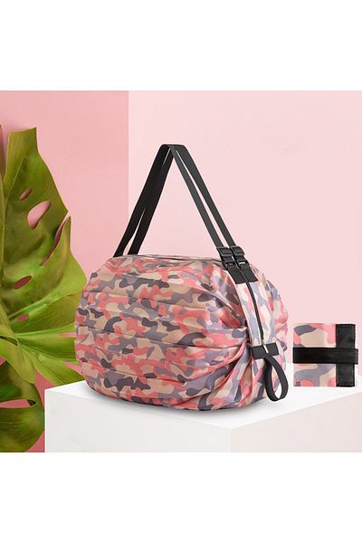 Choice Pink Camouflage Reusable Foldable Shopping Bag Pink Waterproof Oxford Cloth Travel Beach Bag Superma