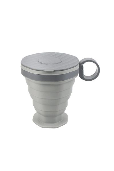 Choice Grey Pp Bag New Folding Coffee Cup Portable Outdoor Folding Water Cup Travel Carrying Cup With Lid M