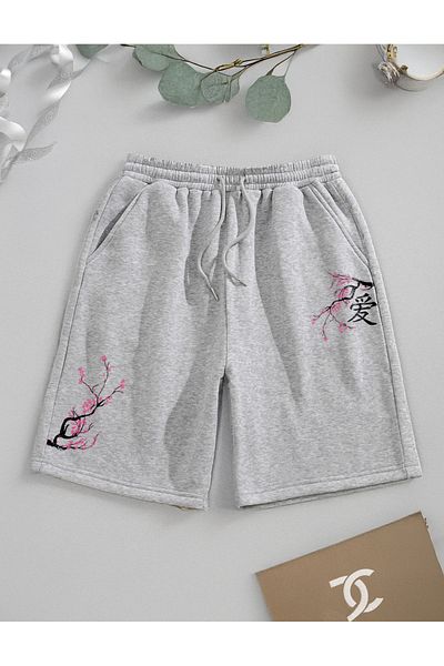 De Carte Unisex relaxační sezónní šortky Sakura Flower s dvojitým potiskem
