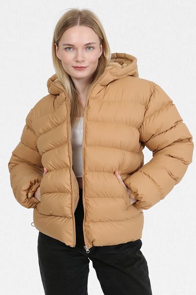 VODENS Thick Waterproof Hooded down Jacket with Camel Fur Inside