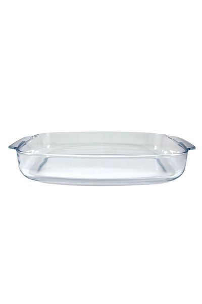 AVCI HOME MAKER Curve Rectangular Deep Glass Baking Dish, 5 Lt Capacity, 44X28.1 Cm Diameter, 6.5 Cm Height - Clear