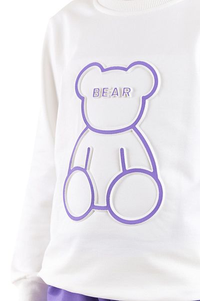 AHENGİM Set de trening pentru fete Seersucker Teddy Bear Printed Trend Ak2542