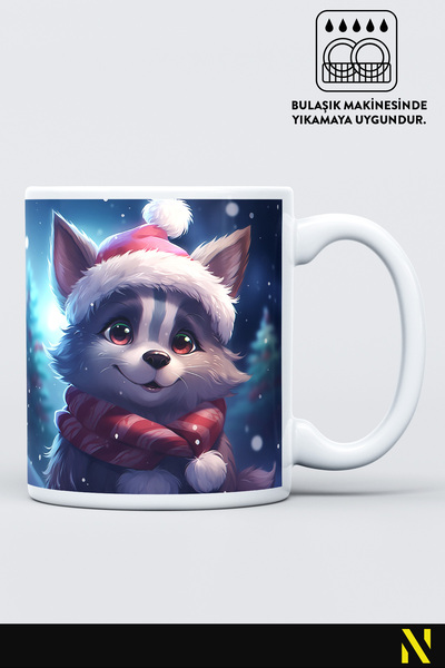 nilizma Christmas New Year Themed Baby Wolf Mug Cup 330 ml