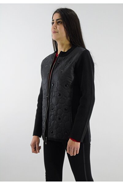 Sementa Crew Neck Front Quilted Knitwear Jacket