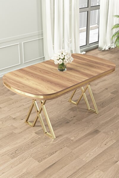 Canisa İra Serisi 90x168 Lak Panel Sabit Gold Ayak Hazar Masa