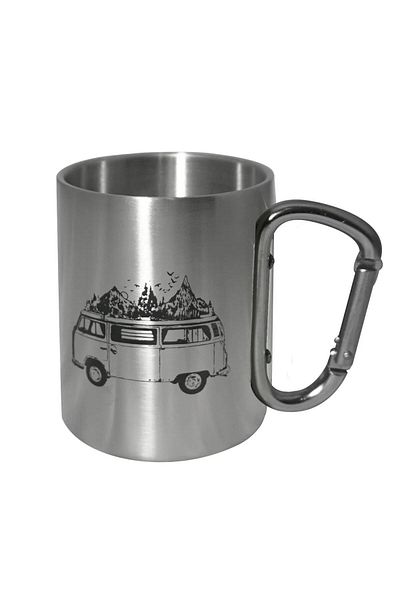 Orcamp Inox Out-1850 - Steel Cup with Carabiner Handle