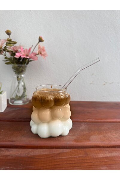 VİGENTİNO 1 Adet Isıya Dayanıklı Borosilikat Cam Boncuk Bardak Boncuklu Üzüml...