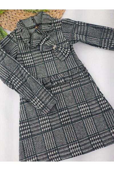 Butik Κοριτσίστικο χειμερινό φόρεμα με 3 διαφορετικά σχέδια, κουμπί αρκουδάκι και λεπτομέρεια φιόγκου