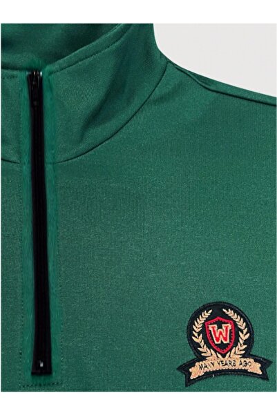 MOONBULL Men's Stand Collar Half Zipper Many Years Ago Printed Sweatshirt