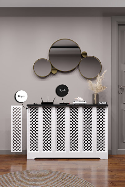 BAGAX Zeugma Model, Beyaz Üstü Siyah Renk,iç Ölçü 116 Cm Dış Ölçü 120 Cm Pete...