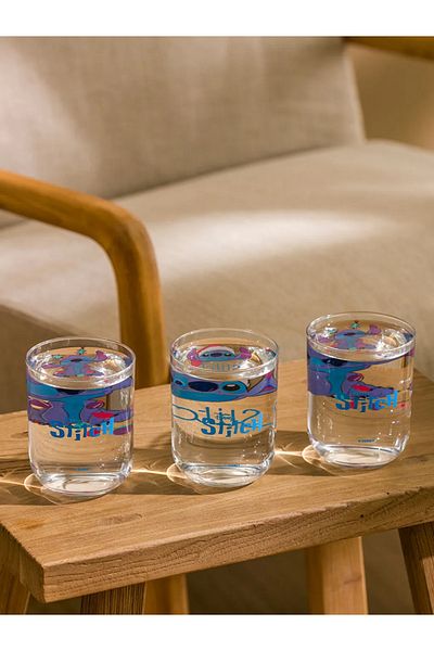 LC Waikiki Lcw Home Mixed Stitch Printed Glass Glass Set of 3 350 ml