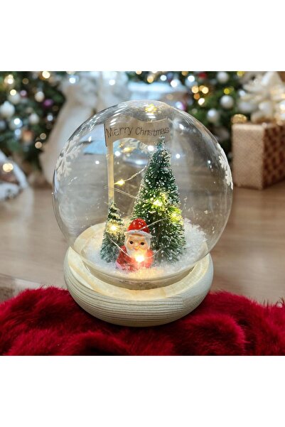 Genel Markalar Turuncu Noel Baba Kar Küresi LED Işıklı, Şık ve Sıcak Atmosfer...