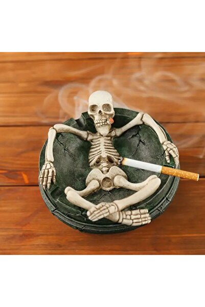 BENİMOLMALI Eşsiz Kafatası Şeklinde Reçine Kül Tablası, Cadılar Bayramı Hediy...