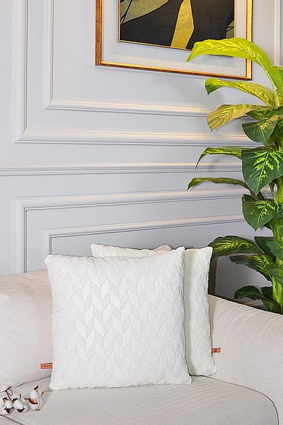 BİRHOME Aida Jacquard Special Design 2-Piece Decorative Throw Pillow Cover 43X43 cm