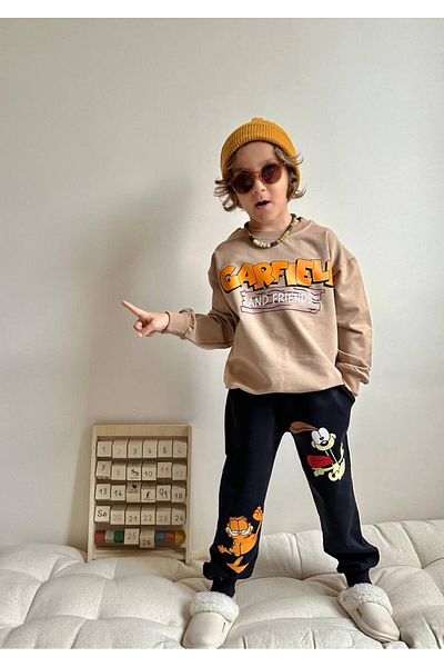 YİGİT BUTİK Garfield Printed Yigit Boutique Boys' Set