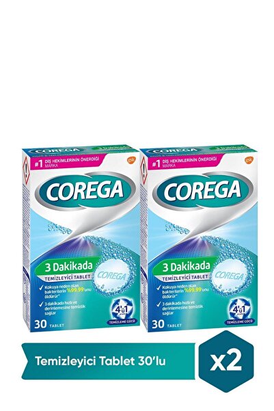 Corega Cleanser Bio Protez Temizleme Tableti 30'lu X 2 Adet