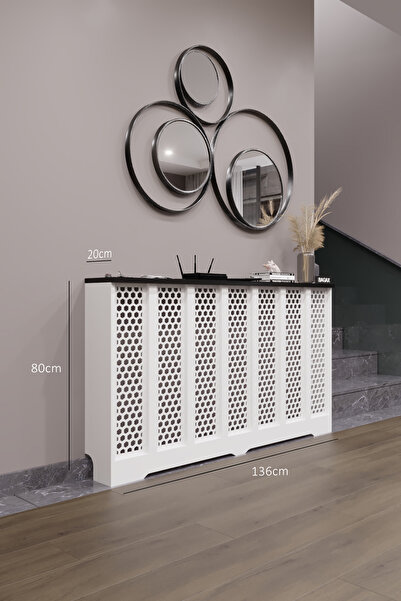 BAGAX Bodrum Model, Beyaz Üstü Siyah Renk,iç Ölçü 136 Cm Dış Ölçü 140 Cm Pete...