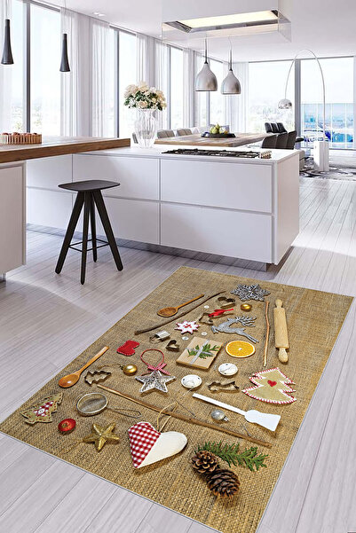 HaLıFoRuM Mutfak Halısı Figürlü Kaymaz Taban Yıkanabilir  SD-521 Çok Renkli