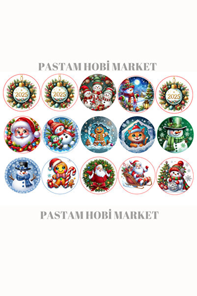 Pastam Hobi Market Yeniyıl Yılbaşı Noel Pasta Kurabiye Üzeri Yenilebilir Baskı
