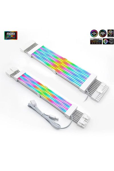 GAMETECH A-Rgb Sleeved Cable Set Rgb Extension Cable (1X24 Pin Motherboard + 2X8 Pin Graphics Card)
