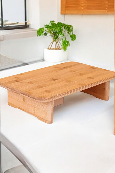 Homerest Ayaklı Bambu Dikdörtgen Kesim Tahtası, Kesme Tahtası, Ekmek Tahtası, Et Tahtası, Sebze Tahtası