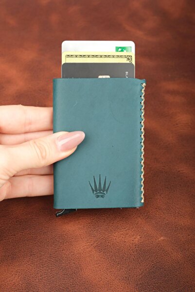 WATCHOFROYAL Μπρελόκ από γνήσιο δέρμα Buttero Blue Mechanism Card Holder