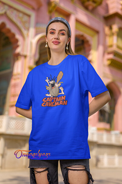 oneagılyazı Тениска с щампа Captain Caveman Oversize