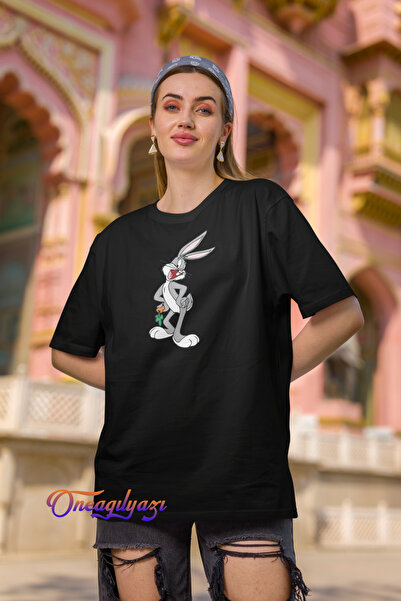 H&GHAMLEGİYİM Bugs Bunny Štampano Oversize kroj T-shirt