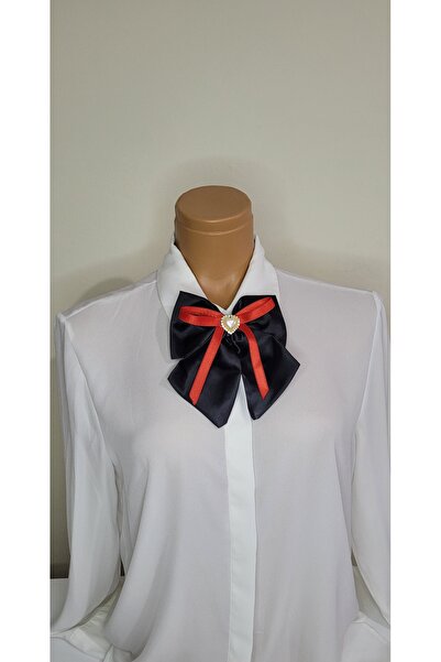 LO ADORO Bow Tie Special Production Women's Tie - Simple Brooch Collar and Pearl Detail