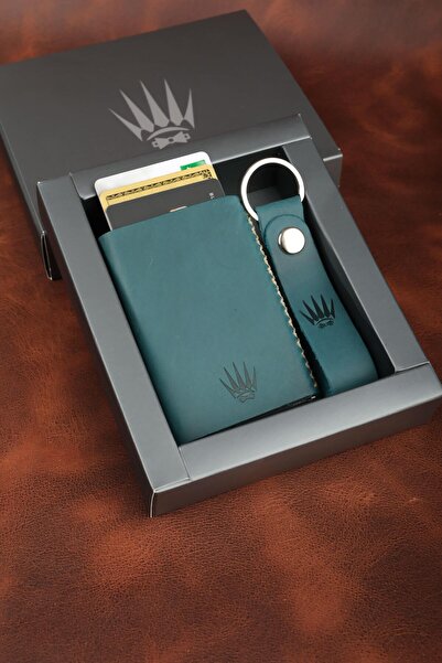 WATCHOFROYAL Μπρελόκ από γνήσιο δέρμα Buttero Blue Mechanism Card Holder