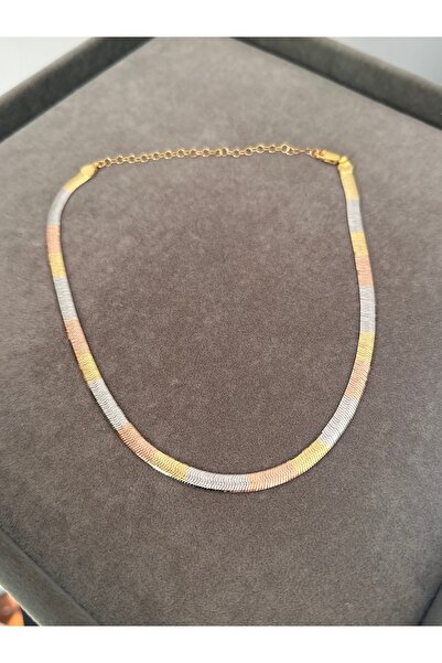 emy by emel luxury silver jewelry Altın Kaplama Üç Renkli İtalyan Pırıltılı C...