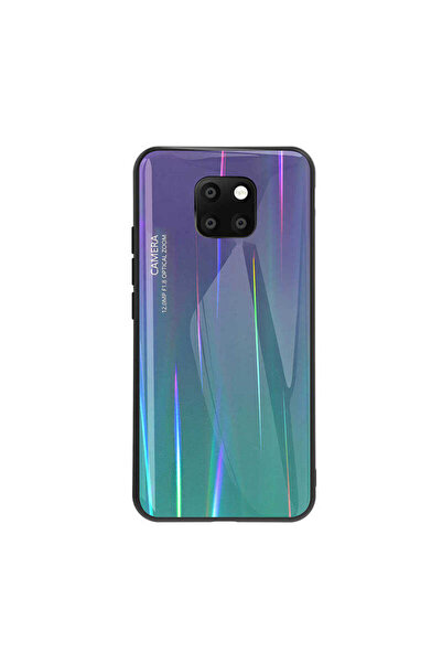 VARDAR AKSESUAR Mate 20 Pro Uyumlu Kılıf Arkası Renkli Cam Kenarları Silikon ...
